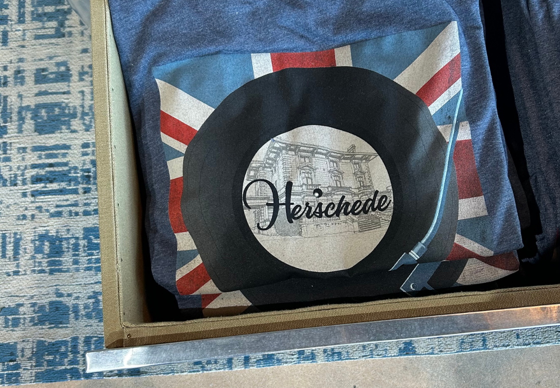 Picture of Herschede store t-shirt in a drawer